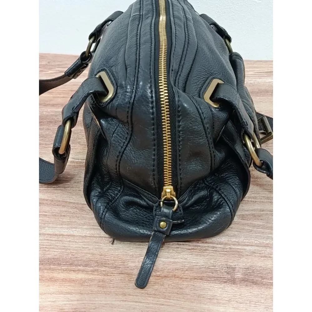 Michael Kors Buckle Satchel Shoulder Handbag Y2K Retro Purse Black